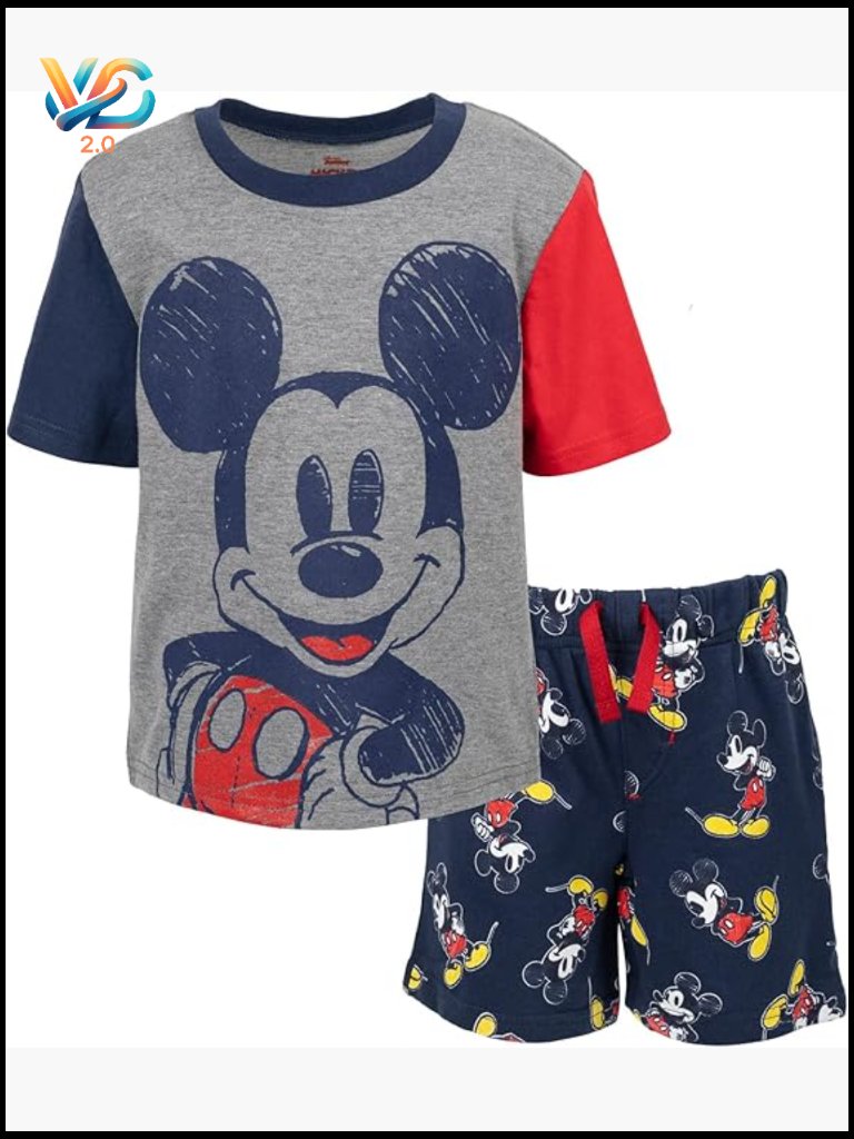 Mickey Mouse Graphic Tee & French Terry Shorts Set Toddler Big Kid Outfit